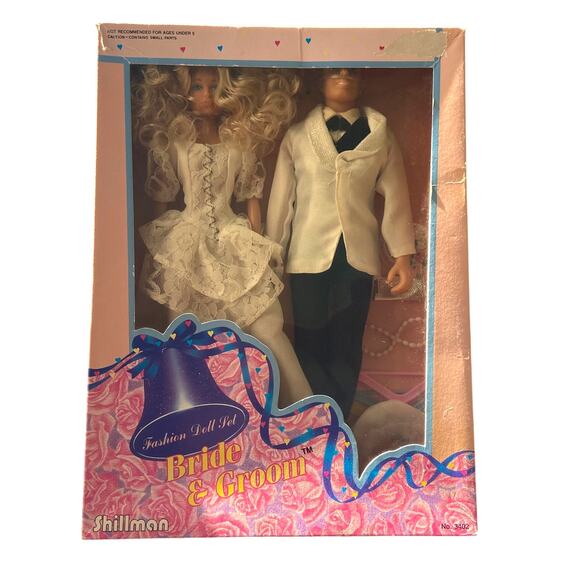 Shillman Bride & Groom Fashion Doll 1991 Vintage 3402 Original Box Blue Eyes - Picture 1 of 11